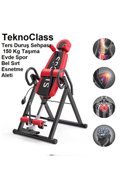 TeknoClass Ters Duruş Sehpası İnversiyon Terapi Aleti Baş Aşağı Duruş Egzersi...