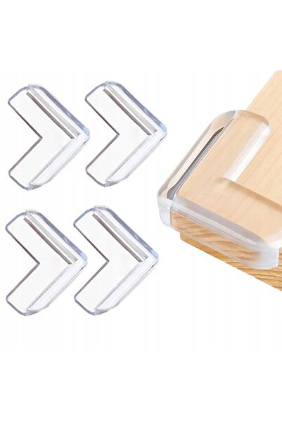 CN Σετ 4 διαφανών γωνιακών προστατευτικών σιλικόνης, 4 x 4 x 1.5 εκ.