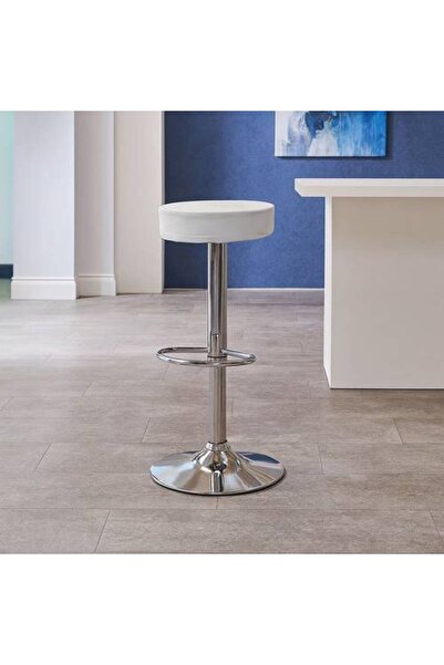 Al Saadah Home Leather Swivel Bar Chair 114 X 45 X 45 cm - White