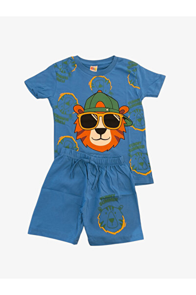 zahider Σετ πιτζάμες για αγόρια με βαμβακερό εμπριμέ καλοκαιρινό σορτς (κατάλ...