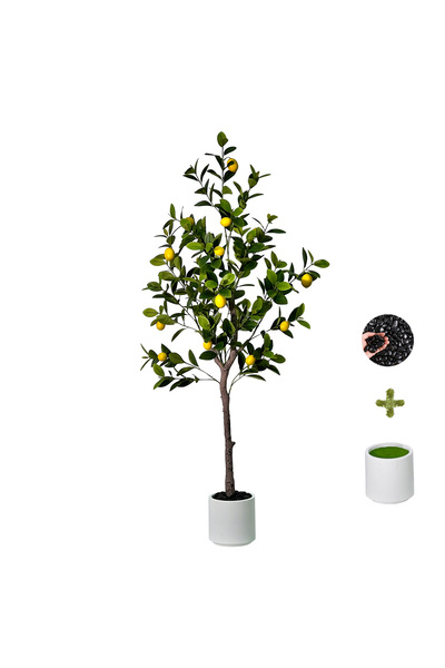 MirageBotanics شجرة ليمون اصطناعية بطول 150 سم للاستخدام الداخلي والخارجي مع ...
