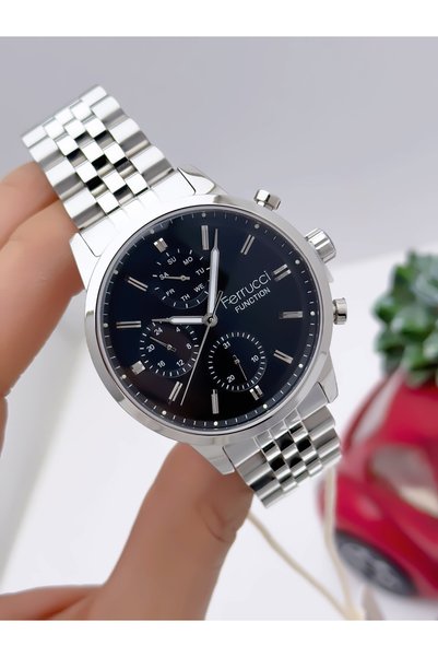 Ferrucci Men's Wristwatch with Steel Cord Function 3 Atm Waterproof with 2 Years Warranty+Bracelet as a Gift