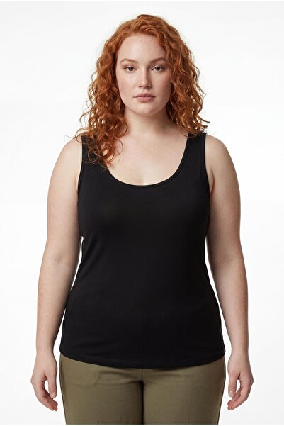 Ebsumu Γυναικεία Αμάνικη Μπλούζα Μπαμπού σε Μαύρο Χρώμα, Μεγάλο Μέγεθος