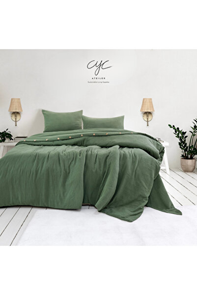Cyc Atelier طقم غطاء لحاف مزدوج مبطن من القطن العضوي بنسبة 100% مضاد للعرق - ...