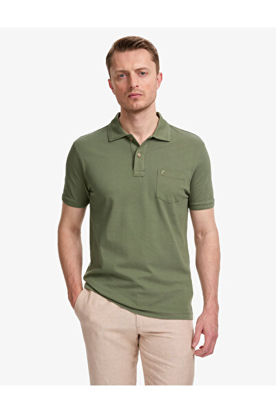 Pierre Cardin Χακί Μπλουζάκι Βασικής Εφαρμογής Κανονικής Γραμμής 50321144-VR027