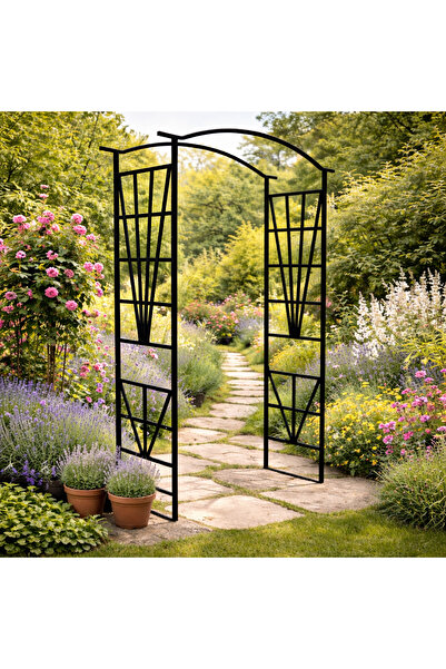 SERSIMO Διακοσμητική πέργκολα κήπου, στήριγμα αναρριχώμενων φυτών, ατσάλινη, ...