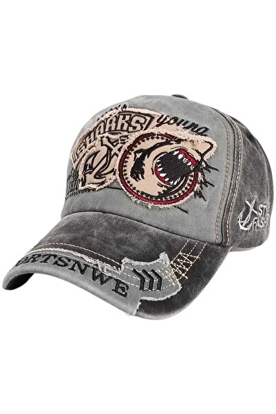 Uniquetrenders Unisex Vintage Καπέλο Μπέιζμπολ με Κέντημα Καρχαριών και Ρυθμι...