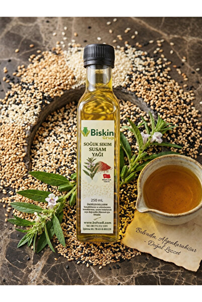 Bolvadi Bişkin Doğal Soğuk Pres Susam Yağı 250 ml | E Vitamini & Antioksidan |