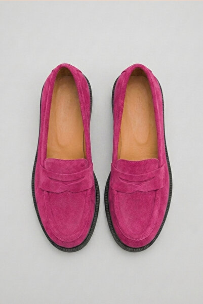 GRADA Φούξια Suede Loafer Γνήσιο Δερμάτινο Γυναικεία Παπούτσια Πραγματικό Δέρ...