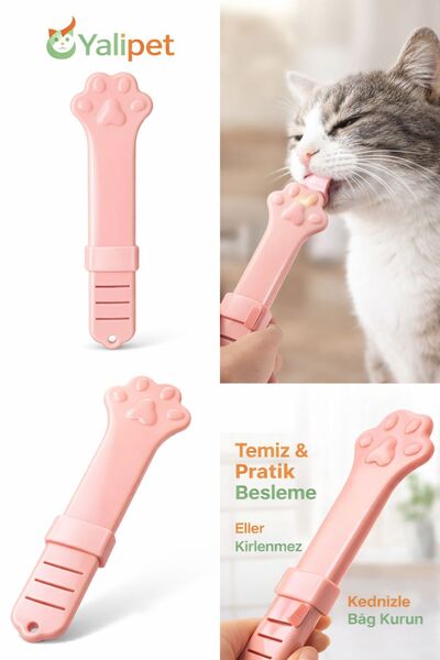 yalıpet Kedi/köpek Krema Ödül Maması Yedirme Kaşığı (Hijyenik KAŞIK) Pembe