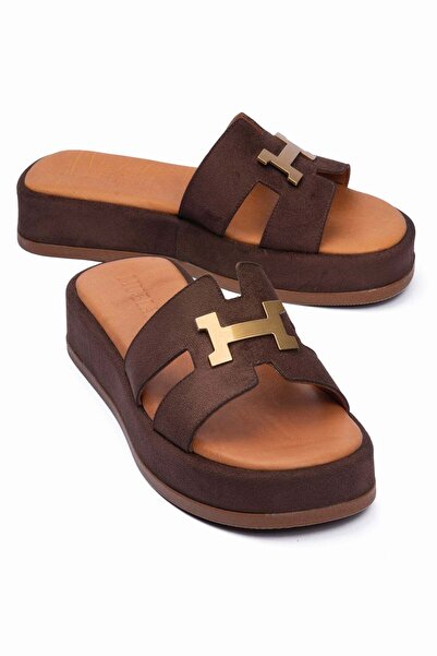 Mubiano Γυναικείες παντόφλες από σουέντ με εσωτερική σόλα από γνήσιο δέρμα, χ...