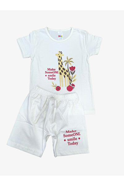 zahider Κοριτσίστικο βαμβακερό καλοκαιρινό σετ πιτζάμες με στάμπα και σορτς (...