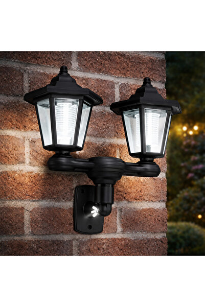 SERSIMO Ηλιακό φωτιστικό κήπου 3-σε-1, τύπου στύλου ή τοίχου, 152 εκ., LED ψυ...