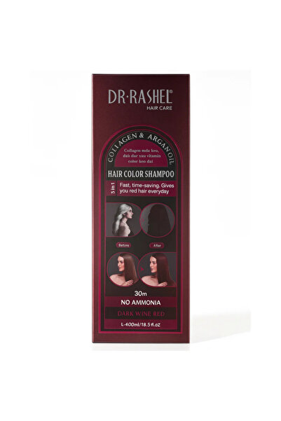 DR.RASHEL Δρ. Ράσελ Σαμπουάν Βαφής Σκούρο Κρασσί Κόκκινο – Κολλαγόνο & Έλαιο ...