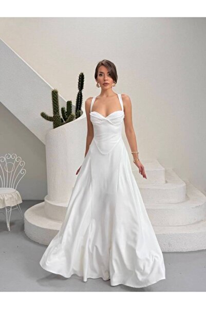 MAXMOOR MAİLY Maxi Elbise 1357 - Beyaz
