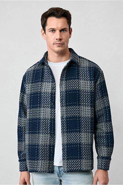 Kiğılı Μακρυμάνικο Oversize Εξαιρετικά Άνετο Αθλητικό Βαμβακερό Καρό Πουκάμισ...