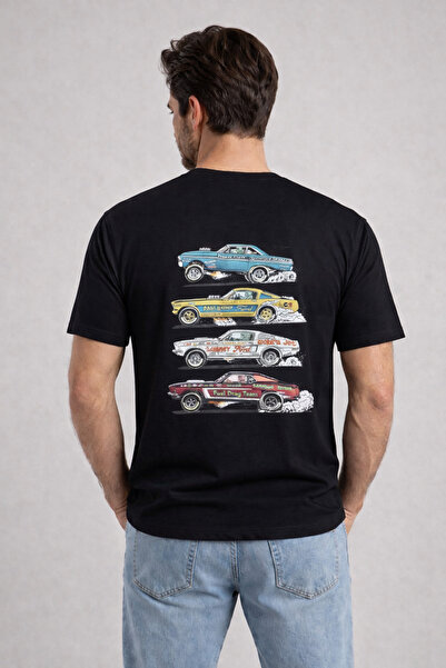 CAMILA PAUL Relaxed Fit Classic Vehicles Printed T-Shirt