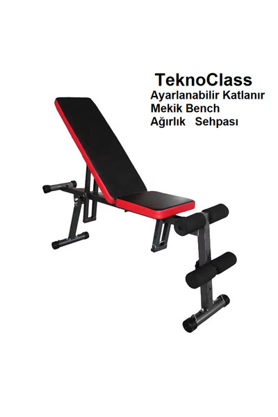 TeknoClass Katlabilir Ayarlanabilir Ayaklı Mekik Bench Ağırlık Sehpası