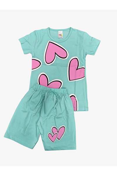 zahider Κοριτσίστικο βαμβακερό καλοκαιρινό σετ πιτζάμες με στάμπα και σορτς (...