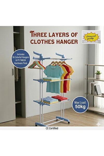 OEM Τριώροφο Όρθιο Στεγνωτήριο Ρούχων: Η Απόλυτη Λύση Εξοικονόμησης Χώρου (Μέ...