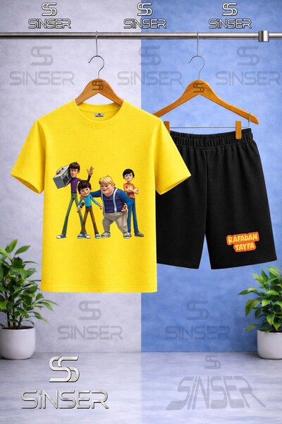 SS SİNSER Παιδικό RFDN TYF TEYP 4LU Μπλουζάκι με στάμπα με λαιμόκοψη - Σετ σορτς