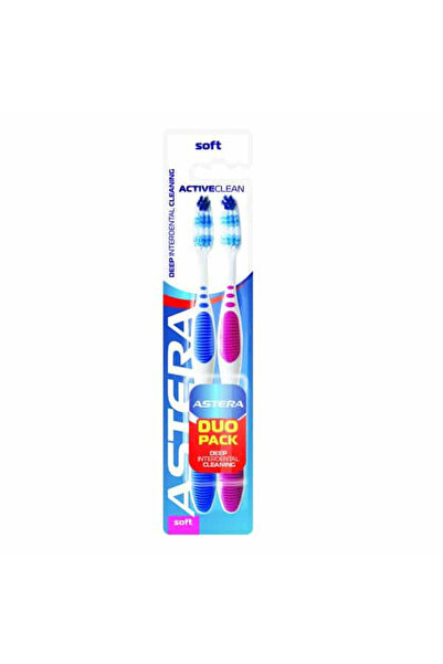 ASTERA فرشاة أسنان أكتيف كلين 1+1 ناعمة