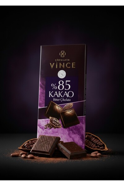 Russet 1 Adet %85 Kakao Bitter Çikolata 100 g Vince Yoğun Aromalı Premium Tab...