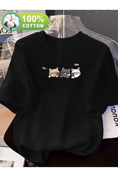 H&GHAMLEGİYİM Μπλουζάκι με στάμπα. Κοντομάνικο καλοκαιρινό & ανοιξιάτικο casu...