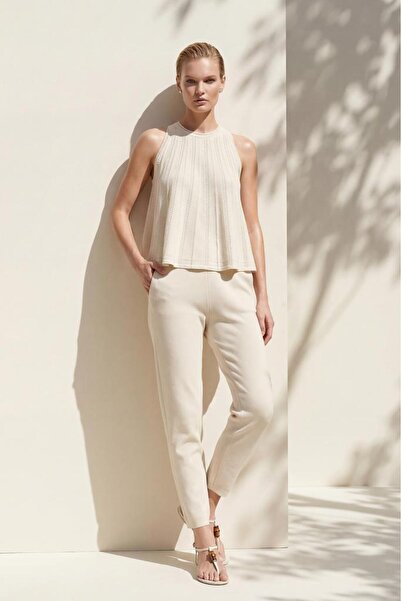 JOIN US Μπλούζα με άνοιγμα στο λαιμό, διάτρητη, εκρού