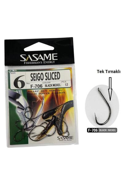 Sasame F-706 No:6 Seigo Sliced Black Nikel Olta İğnesi 12 Adet