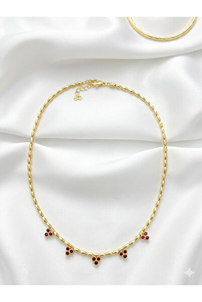 CM Twojewelry üç taş modern kadın kolye