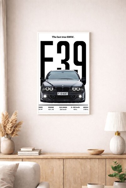 BuzzDesigns E39 Kasa Spor Otomobil Tasarım Poster Tablo (Çerçeve Seçenekli)