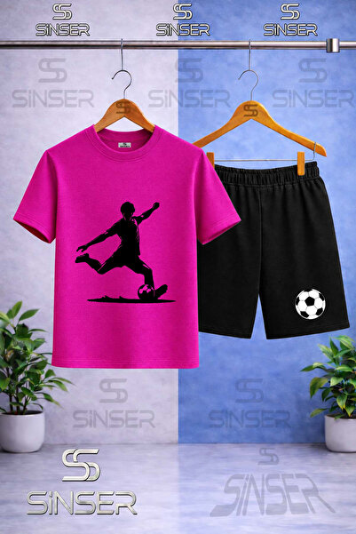 SS SİNSER Children's Football Player Sut Atan Siyaz Printed Crew Neck T-Shirt...