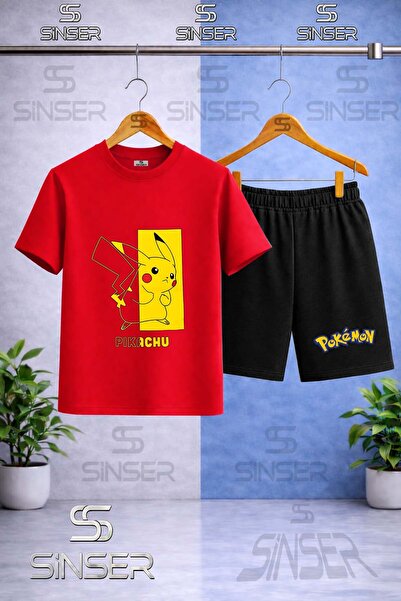 SS SİNSER Παιδικό μπλουζάκι PIKHACU σε μισό τετράγωνο με στάμπα και λαιμόκοψη...