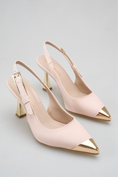 SNİCKER Gold Buckle Queen Pointed Toe Stylish Women's Stiletto