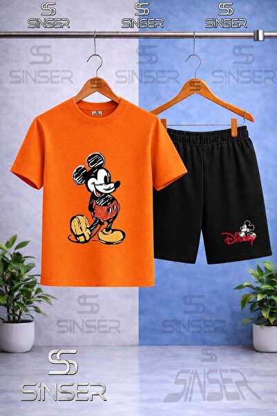 SS SİNSER Παιδικό MCKY BOYAMA CZM Μπλουζάκι με στάμπα με λαιμόκοψη - Σετ σορτς