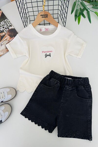 Minigimin Cicileri Σετ 2 τεμαχίων για κορίτσια με κεντημένη καρδιά και τζιν σ...