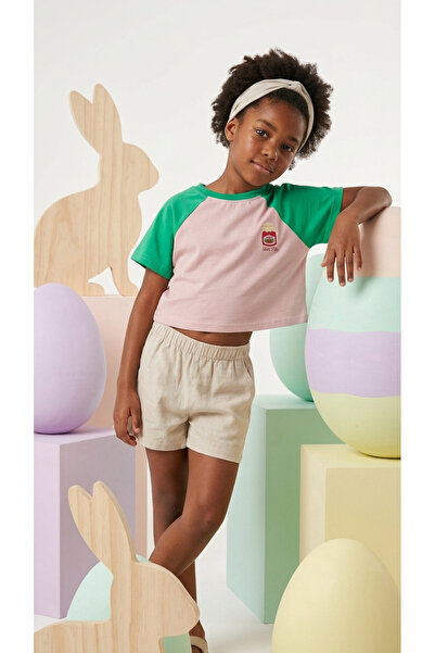 Miela Kids JAM Κοριτσίστικο μπλουζάκι oversize με λεπτομέρεια σε αντίθεση