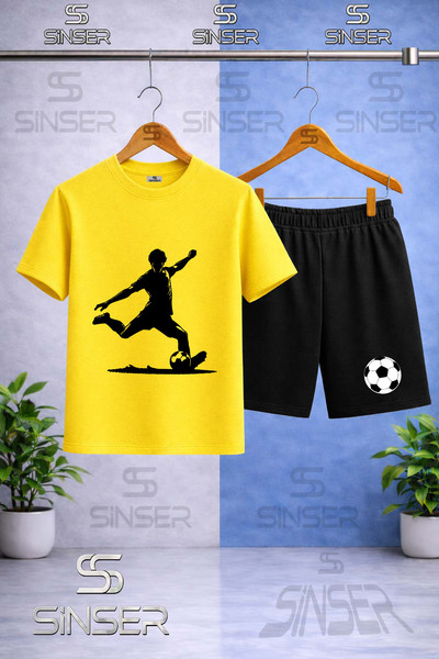 SS SİNSER Children's Football Player Sut Atan Siyaz Printed Crew Neck T-Shirt...
