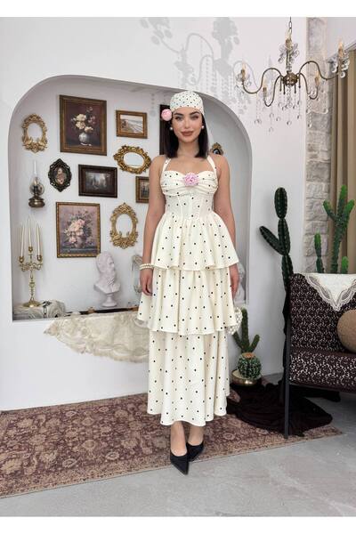 Ayzde Fashion Fırfır Gül Detaylı Kadın Rosa Elbise