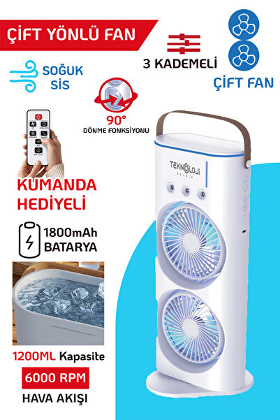 Teknoloji Gelsin Masaüstü Vantilatör Taşınabilir Buzlu Su Spreyli Çift Katlı ...