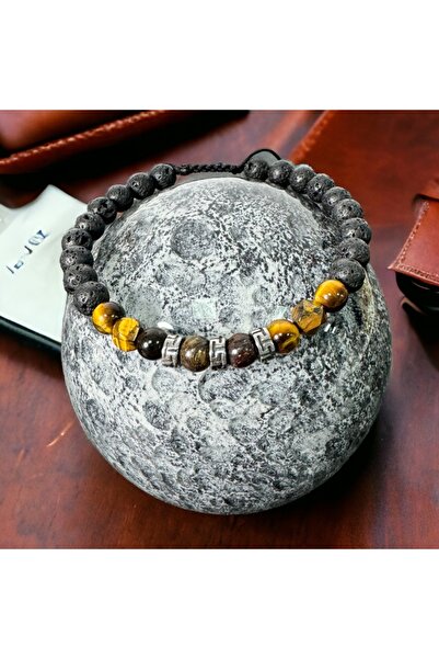 Ezera Ανδρικό βραχιόλι Milo με κρυστάλλους Μπρονζίτη, Μάτι της Τίγρης και Πέτ...