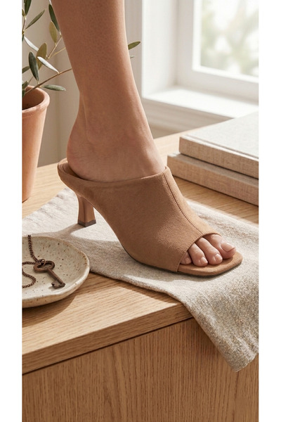 MARCO ROCCO Genuine Leather Square Toe Sabo Women's Slippers