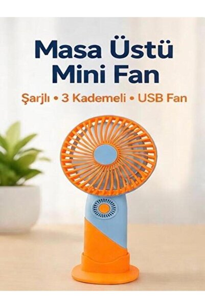 Inovaxis Standlı Şarjlı Mini El Fanı – 3 Kademeli, Sessiz, Taşınabilir Masaüs...