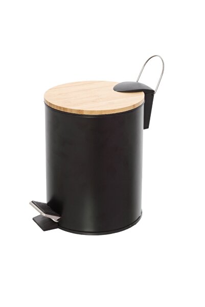 Feridras Haiti waste bin, black, 3L, with pedal and lid