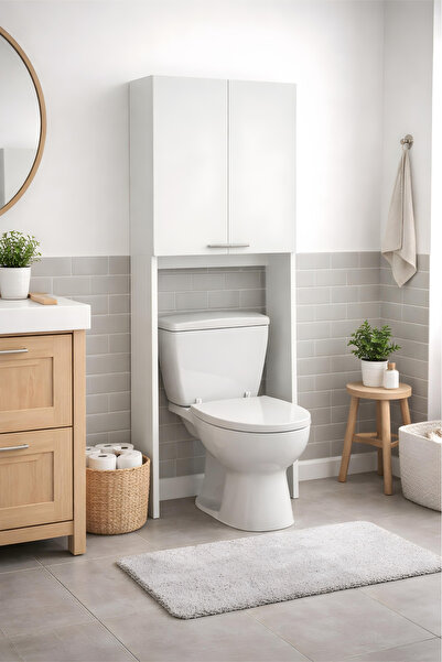 Ysf Ravonihome Lüks MDF Banyo Rafı ve Klozet Üstü Dolabı - Ultra Dayanıklı