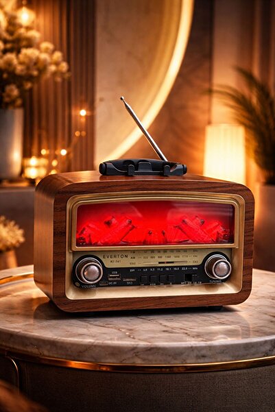 MEMİTA Everton RT-741 Nostaljik Şömineli Radyo | Bluetooth, USB/TF, TWS, FM A...