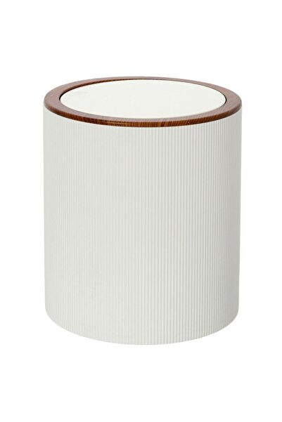Feridras Coș de gunoi londonez, alb, 5L, cu capac cu balamale