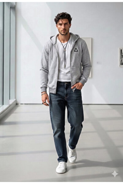 NO 601 Ανδρικό μπουφάν Grimelange Triangle με στάμπα και φερμουάρ