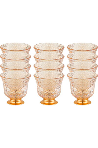 Alsaif Gallery Amber Arabic Coffee Cup Set With Glass Platess, 12 Pieces, 80 ...